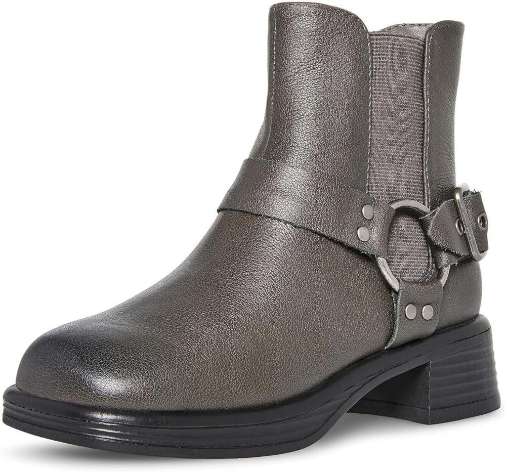NEW! Size 4 Madden Girl Rider Moto-Style Ankle Boots Stone/Gray